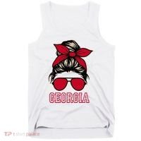 Georgia Women Mom Messy Bun Hair. Tank Top thumb 0