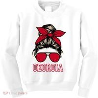 Georgia Women Mom Messy Bun Hair. Kids Sweatshirt thumb 0