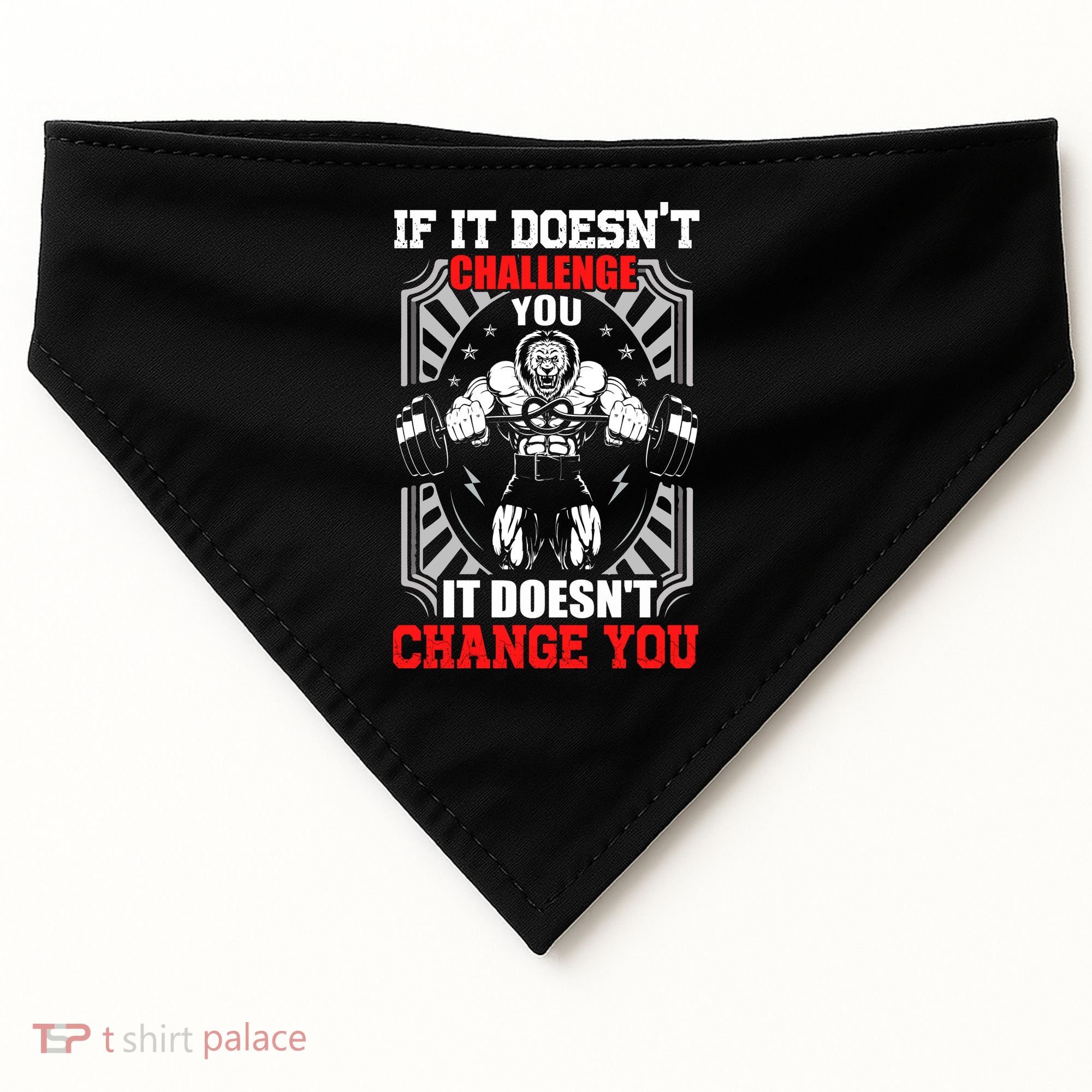 Gym Workout Motivational USA-Made Doggie Bandana