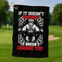 Gym Workout Motivational Golf Towel thumb 1