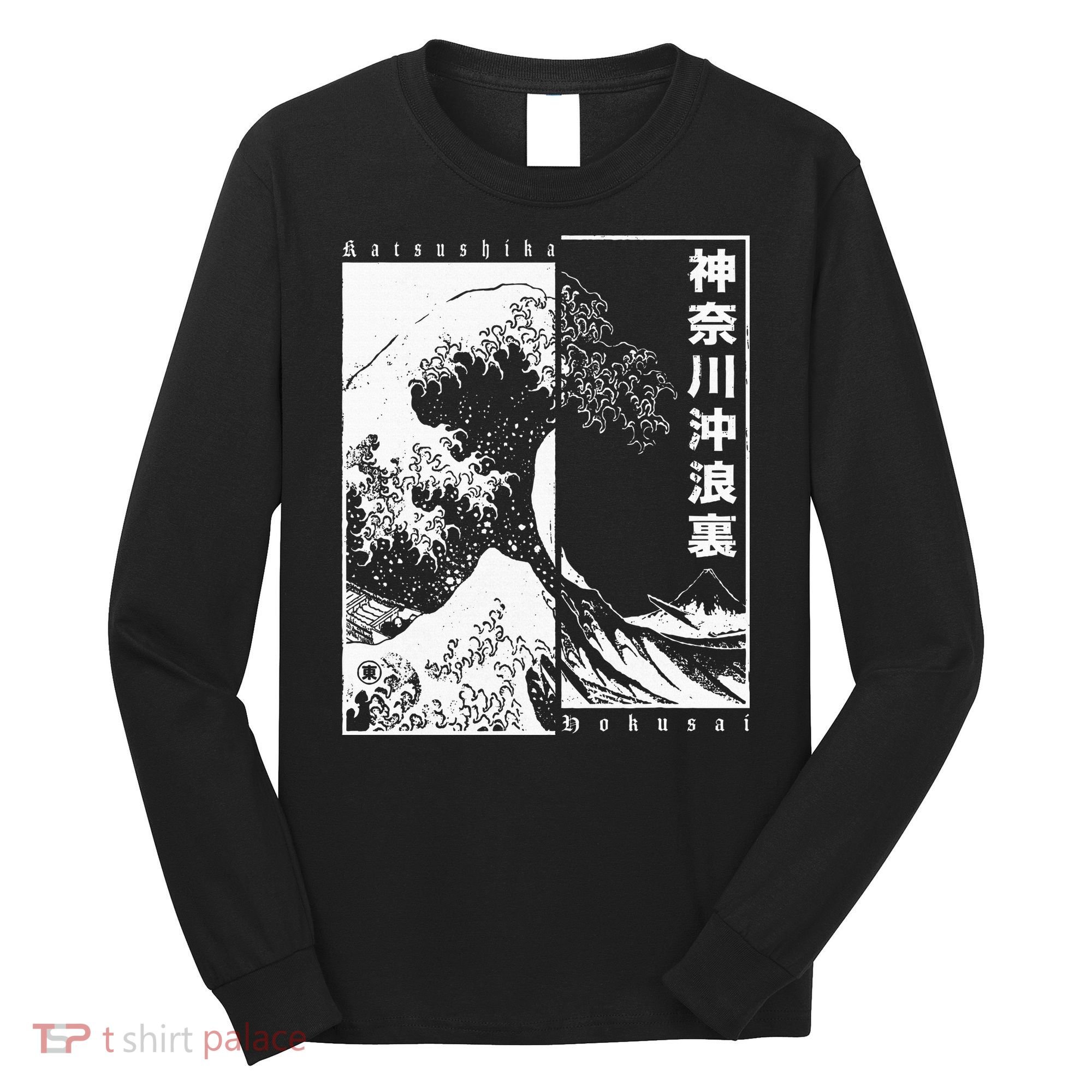 Great Wave Off Kanagawa Japanese Aesthetic Hokusai Long Sleeve Shirt