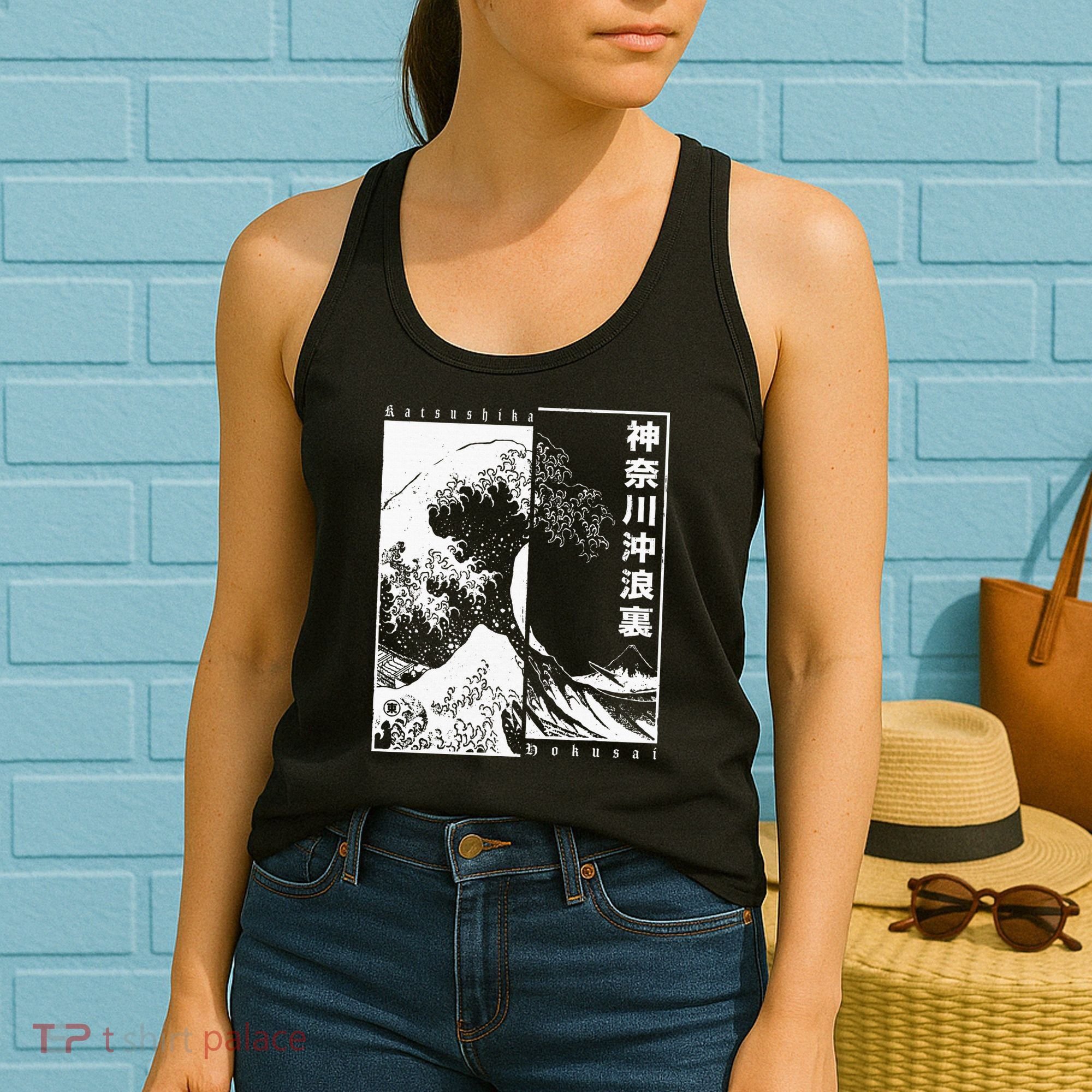 Great Wave Off Kanagawa Japanese Aesthetic Hokusai Women's Tank Top