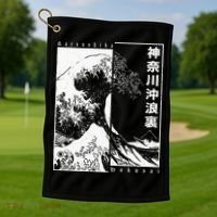 Great Wave Off Kanagawa Japanese Aesthetic Hokusai Golf Towel thumb 1