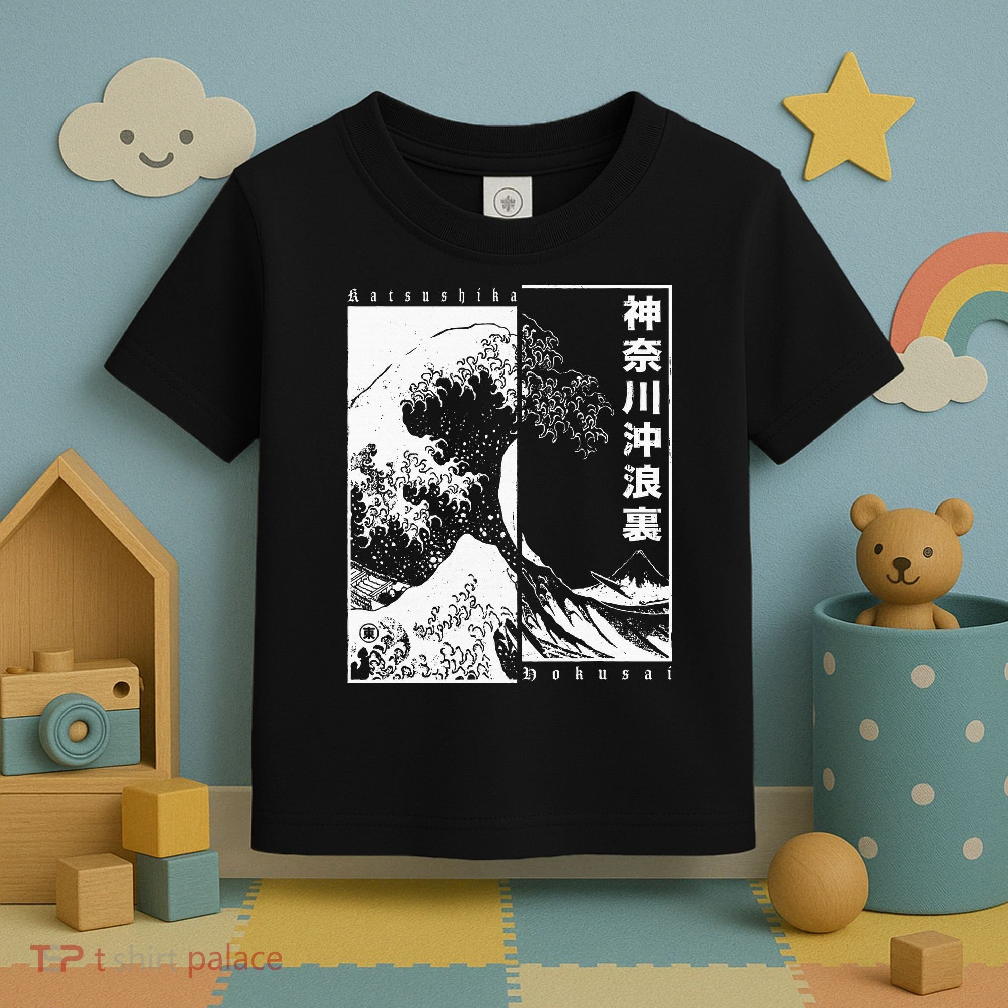 Great Wave Off Kanagawa Japanese Aesthetic Hokusai Toddler T-Shirt