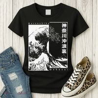 Great Wave Off Kanagawa Japanese Aesthetic Hokusai Women's T-Shirt thumb 3