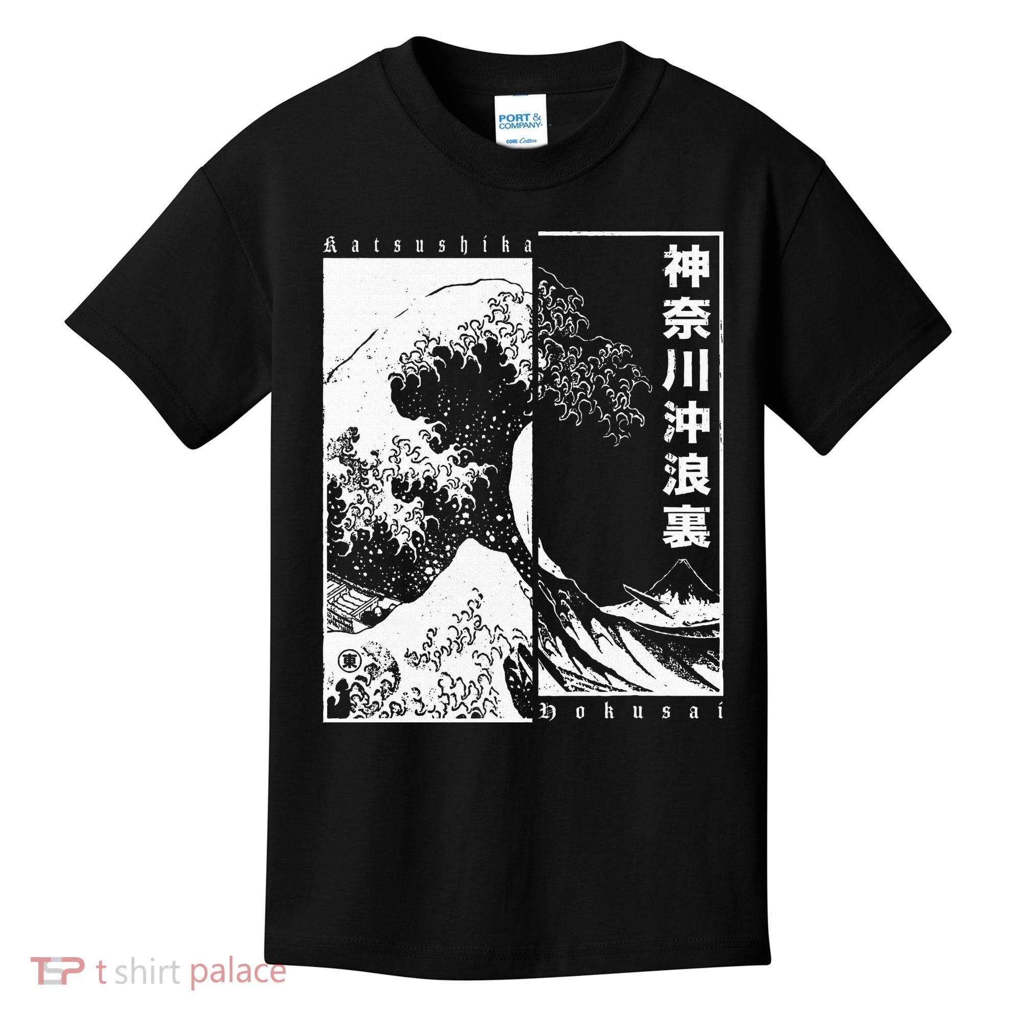 Great Wave Off Kanagawa Japanese Aesthetic Hokusai Kids T-Shirt