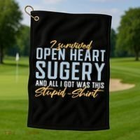 Get Well Open Heart Surgery Cool Gift Recovery Gift Gag Tcool Gift Cool Gift Golf Towel thumb 1