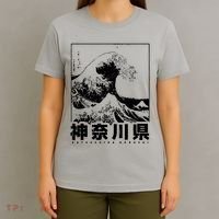 Great Wave Off Kanagawa Japan Aesthetic Japanese Cool T-Shirt thumb 4