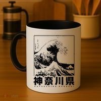 Great Wave Off Kanagawa Japan Aesthetic Japanese Cool Coffee Mug thumb 4