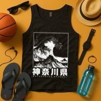 Great Wave Off Kanagawa Japan Aesthetic Japanese Cool Tank Top thumb 4