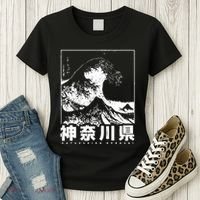 Great Wave Off Kanagawa Japan Aesthetic Japanese Cool Women's T-Shirt thumb 3