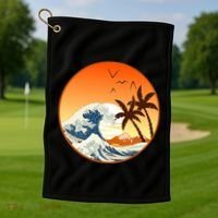 Great Wave Off Kanagawa Golf Towel thumb 1
