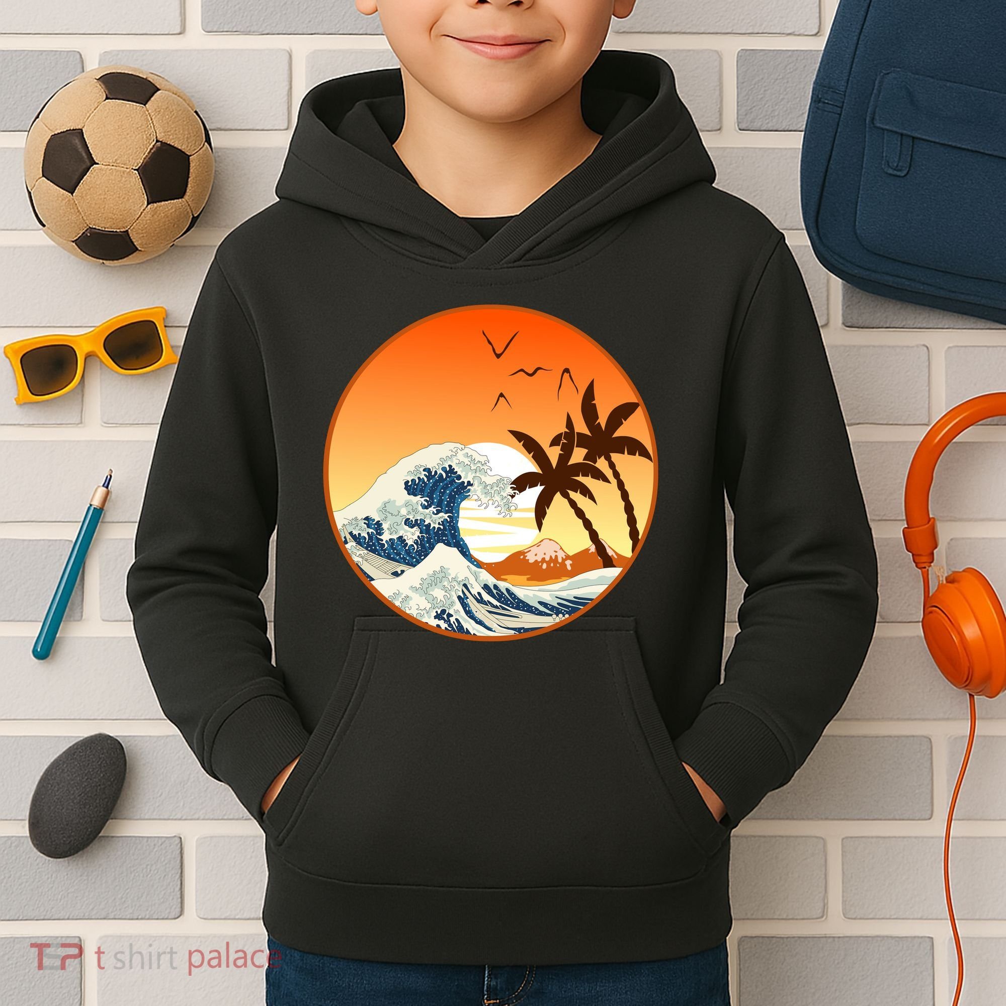Great Wave Off Kanagawa Kids Hoodie