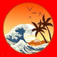 Great Wave Off Kanagawa Santa Hat thumb 1