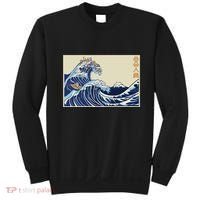 Great Wave Off Kanagawa With Cats Aesthetic Kanji Sweatshirt thumb 0