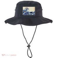 Great Wave Off Kanagawa With Cats Aesthetic Kanji Bucket Hat thumb 0