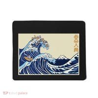 Great Wave Off Kanagawa With Cats Aesthetic Kanji Mousepad thumb 0