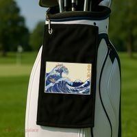 Great Wave Off Kanagawa With Cats Aesthetic Kanji Golf Towel thumb 2
