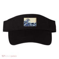 Great Wave Off Kanagawa With Cats Aesthetic Kanji Visor thumb 0
