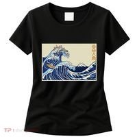 Great Wave Off Kanagawa With Cats Aesthetic Kanji Women's T-Shirt thumb 0