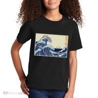 Great Wave Off Kanagawa With Cats Aesthetic Kanji Kids T-Shirt thumb 2