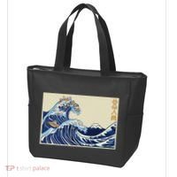 Great Wave Off Kanagawa With Cats Aesthetic Kanji Tote Bag thumb 3