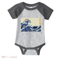Great Wave Off Kanagawa With Cats Aesthetic Kanji Infant Baby Jersey Bodysuit thumb 0