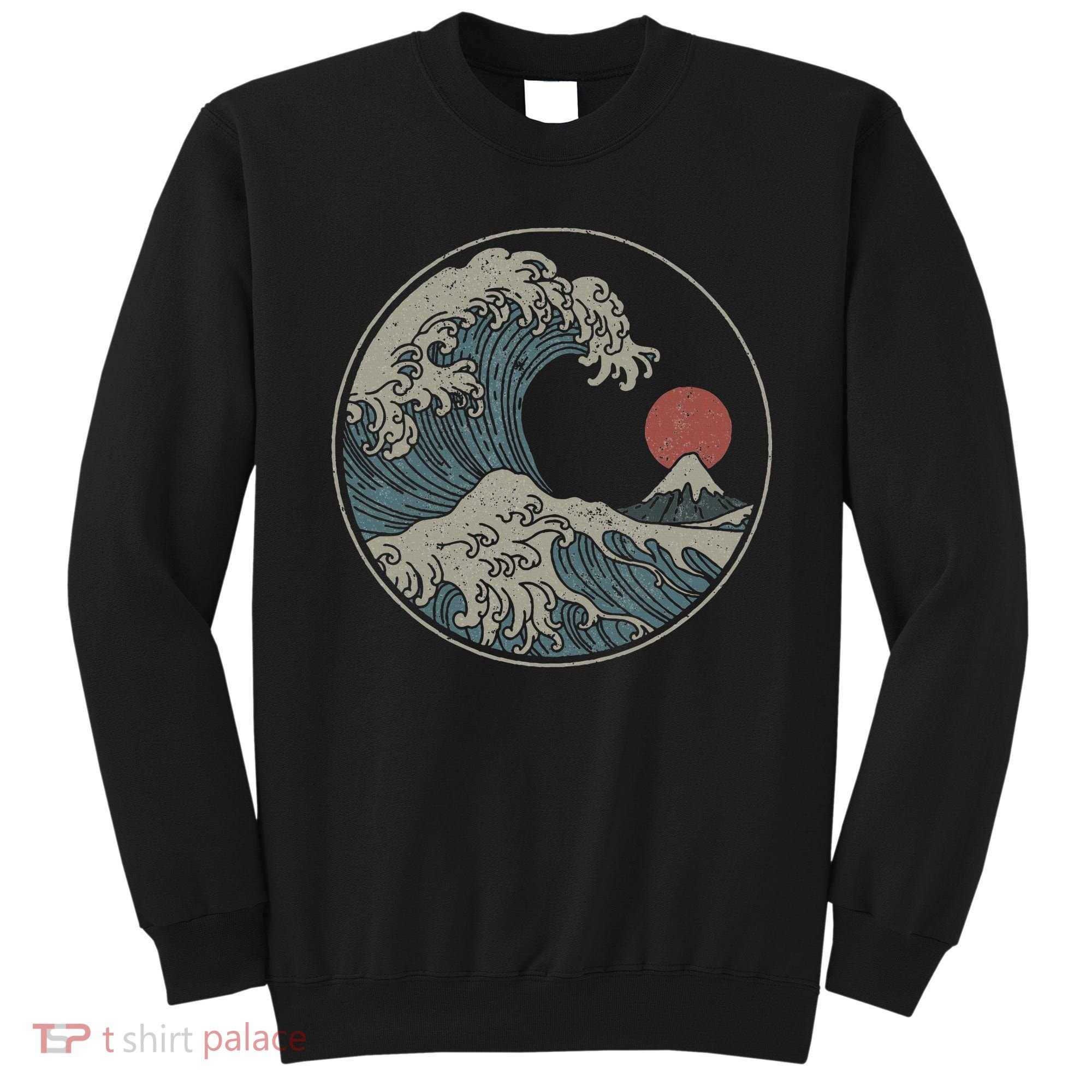Great Wave Off Kanagawa Japanese Art Aesthetic Tsunami Sweatshirt