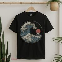 Great Wave Off Kanagawa Japanese Art Aesthetic Tsunami T-Shirt thumb 2