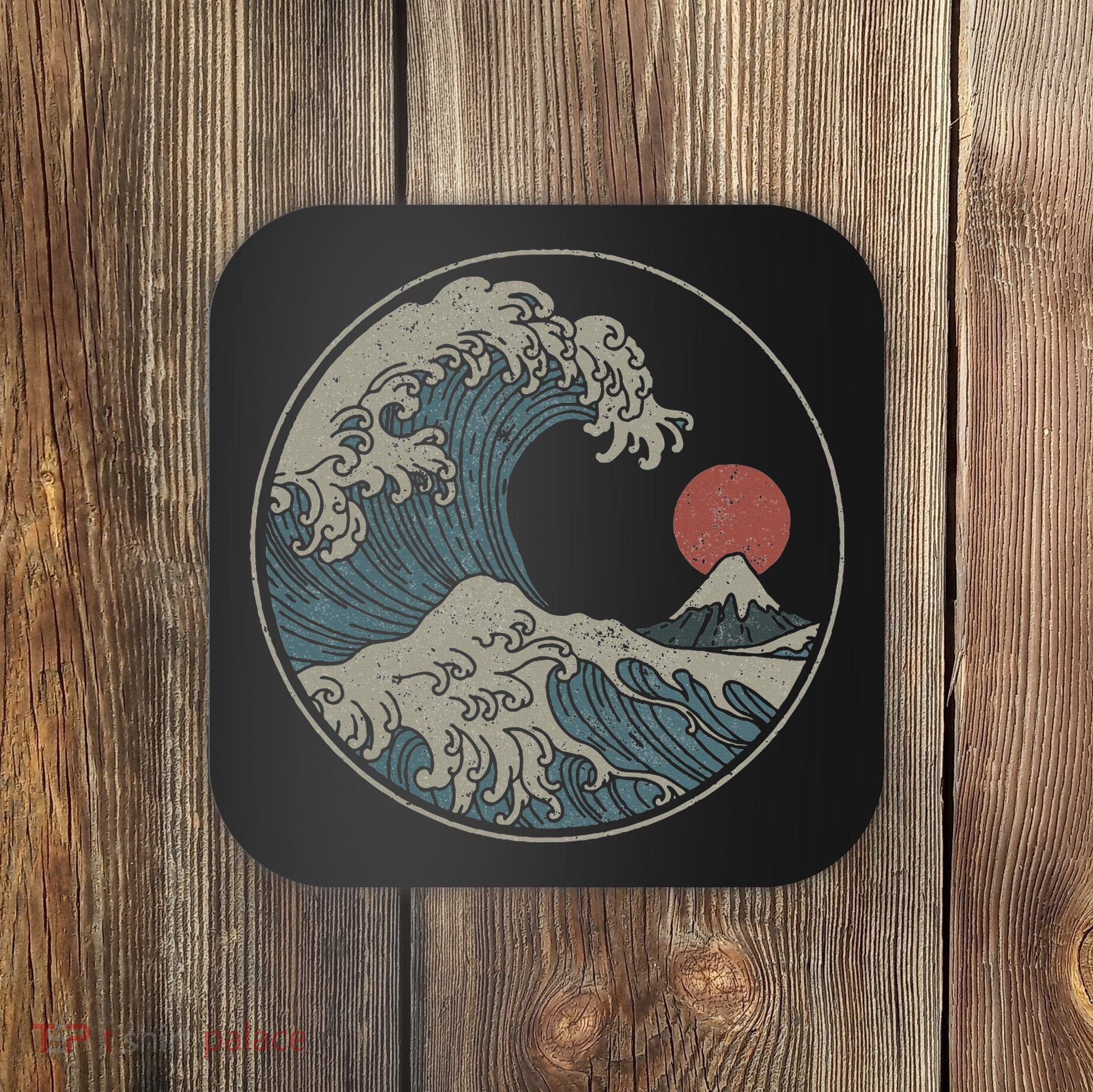 Great Wave Off Kanagawa Japanese Art Aesthetic Tsunami Coaster