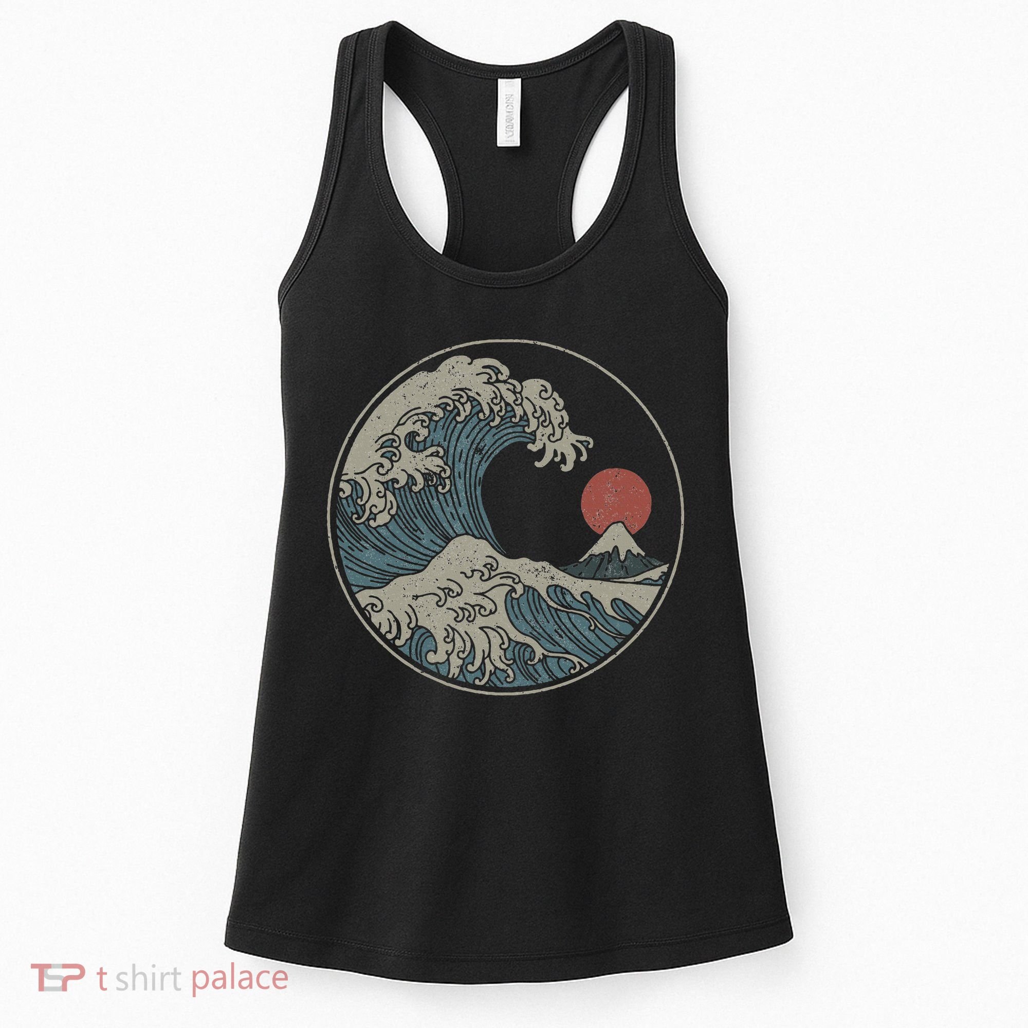 Great Wave Off Kanagawa Japanese Art Aesthetic Tsunami Women's Tank Top