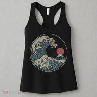 Great Wave Off Kanagawa Japanese Art Aesthetic Tsunami Women's Tank Top thumb 3