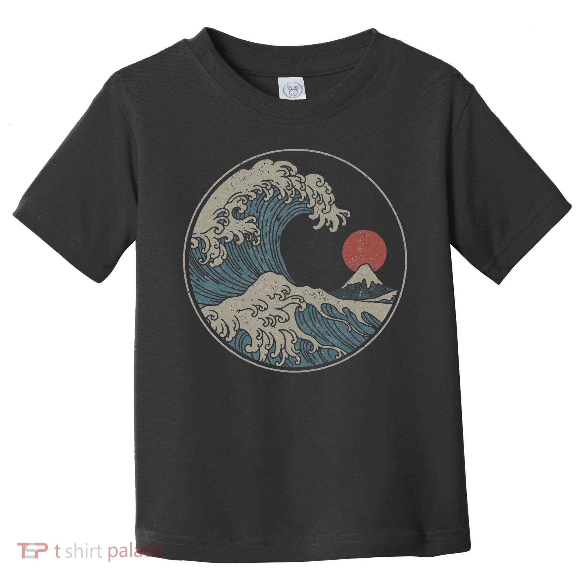Great Wave Off Kanagawa Japanese Art Aesthetic Tsunami Toddler T-Shirt