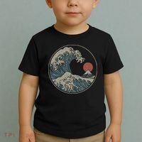 Great Wave Off Kanagawa Japanese Art Aesthetic Tsunami Toddler T-Shirt thumb 2