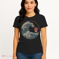 Great Wave Off Kanagawa Japanese Art Aesthetic Tsunami Women's T-Shirt thumb 4