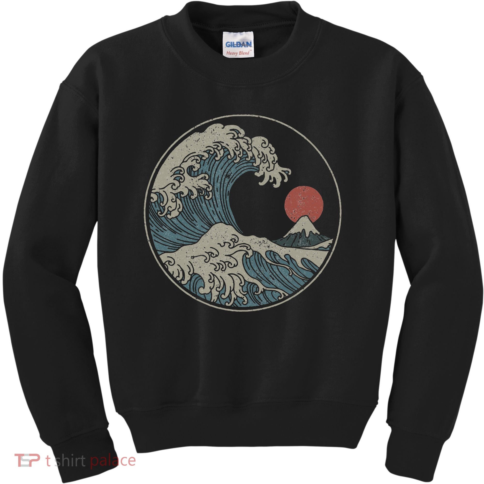 Great Wave Off Kanagawa Japanese Art Aesthetic Tsunami Kids Sweatshirt
