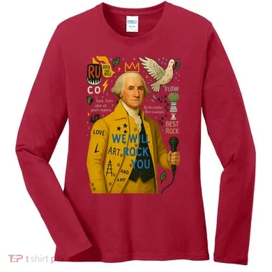 George Washington Pop Art Women's Long Sleeve Shirt