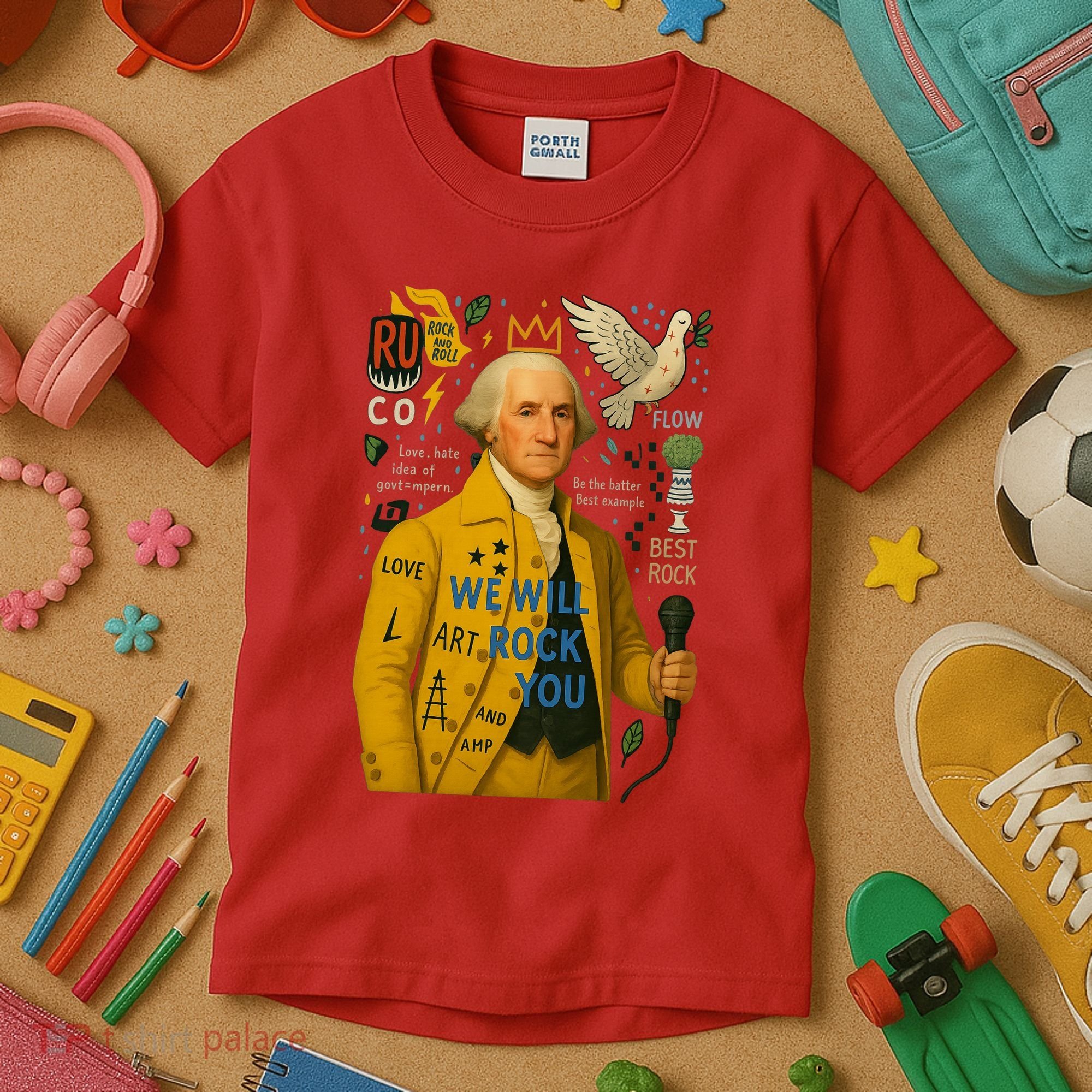 George Washington Pop Art Kids T-Shirt