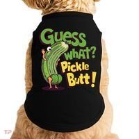 Guess What Pickle Butt! Funny Cucumber Meme Pickle Joke Doggie Tank thumb 0
