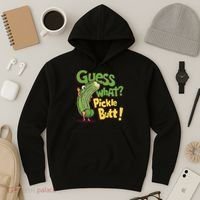 Guess What Pickle Butt! Funny Cucumber Meme Pickle Joke Hoodie thumb 3
