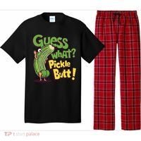 Guess What Pickle Butt! Funny Cucumber Meme Pickle Joke Pajama Set thumb 0
