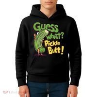 Guess What Pickle Butt! Funny Cucumber Meme Pickle Joke Kids Hoodie thumb 4