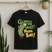 Guess What Pickle Butt! Funny Cucumber Meme Pickle Joke T-Shirt thumb 2