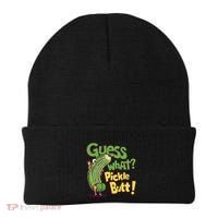 Guess What Pickle Butt! Funny Cucumber Meme Pickle Joke Beanie thumb 0