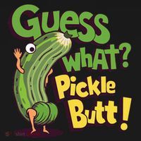 Guess What Pickle Butt! Funny Cucumber Meme Pickle Joke Coaster thumb 2