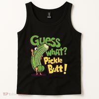 Guess What Pickle Butt! Funny Cucumber Meme Pickle Joke Tank Top thumb 2