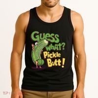 Guess What Pickle Butt! Funny Cucumber Meme Pickle Joke Tank Top thumb 3