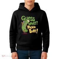 Guess What Pickle Butt! Funny Cucumber Meme Pickle Joke Kids Hoodie thumb 4
