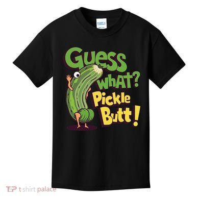 Guess What Pickle Butt! Funny Cucumber Meme Pickle Joke Kids T-Shirt