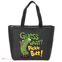 Guess What Pickle Butt! Funny Cucumber Meme Pickle Joke Tote Bag thumb 0